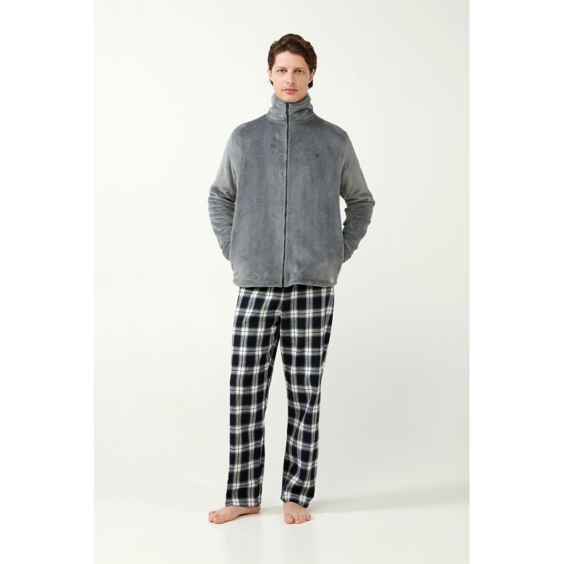Fleece Ρόμπα Ζιβάγκο με Φερμουάρ GRAY (21706-GRAY)