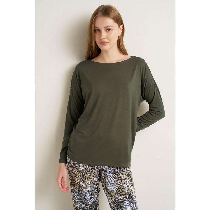Γυναικεία Πυτζάμα Micromodal με Μανσέτες GREEN EMBER (25136-GREEN EMBER) Γυναικεία Πυτζάμα Micromodal με Μανσέτες GREEN EMBER (25136-GREEN EMBER)