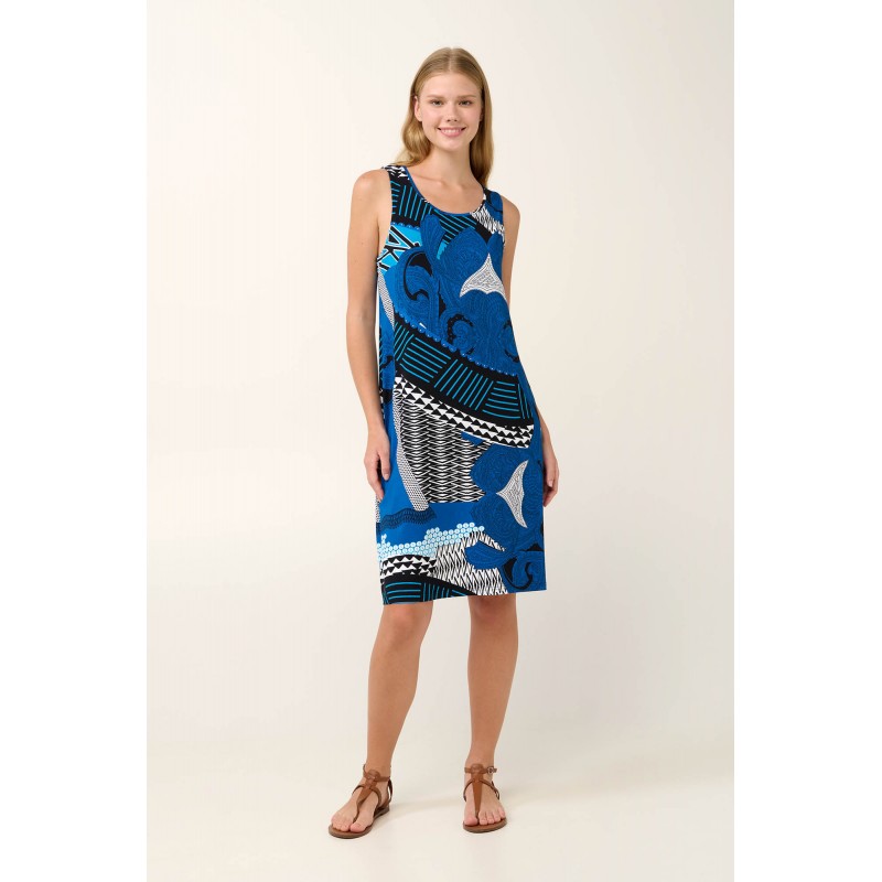 Αμάνικο Καλοκαιρινό Φόρεμα από Viscose BLUE AEGEAN (20962-BLUE AEGEAN) Αμάνικο Καλοκαιρινό Φόρεμα από Viscose BLUE AEGEAN (20962-BLUE AEGEAN)