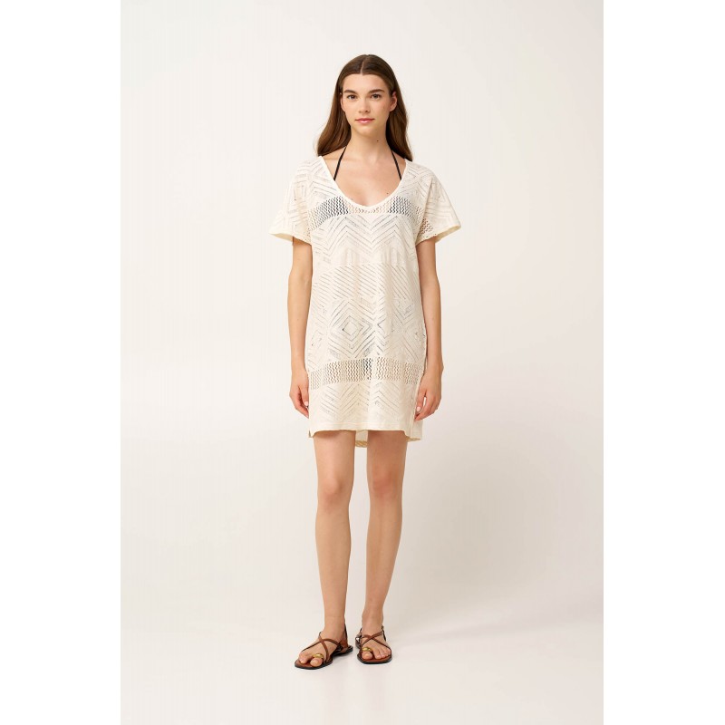 Καλοκαιρινό Φόρεμα Jacquard CREAM (24533-CREAM) Καλοκαιρινό Φόρεμα Jacquard CREAM (24533-CREAM)
