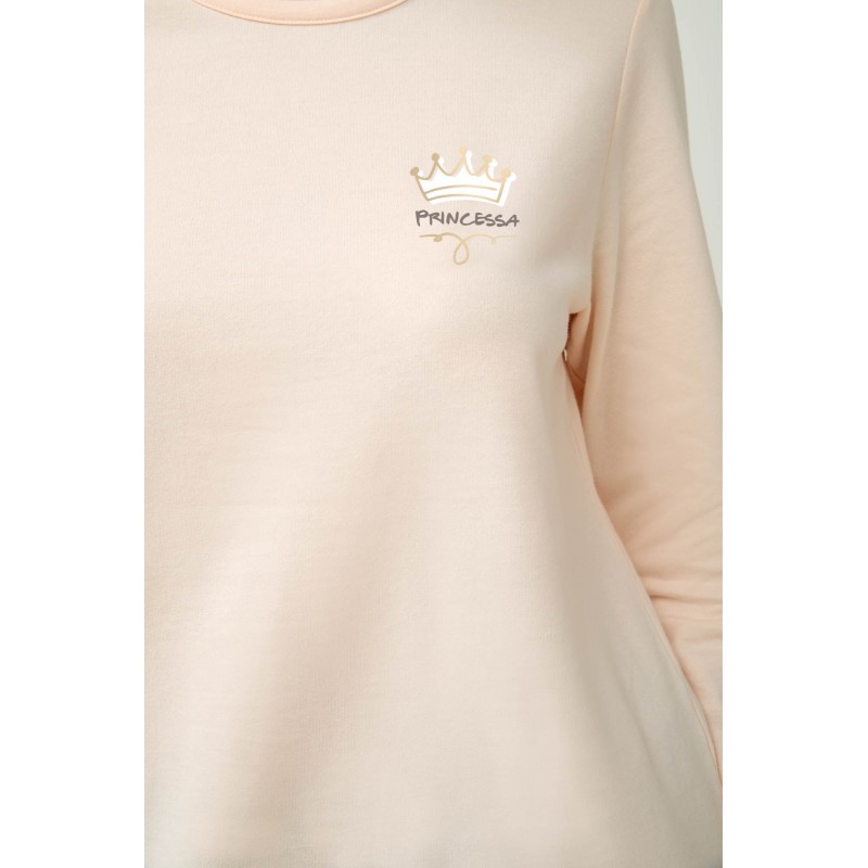 Γυναικεία Βαμβακερή Φόυτερ Πυτζάμα CREAM DEW (23344-CREAM DEW)