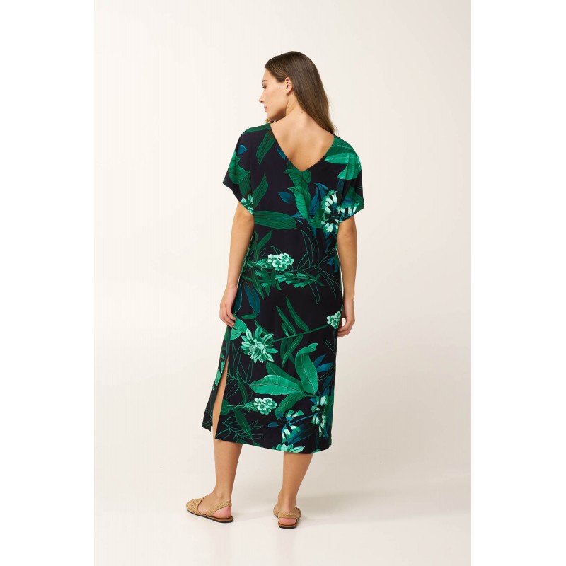 Μακρύ Καλοκαιρινό Φόρεμα Viscose BLUE (24473-BLUE)