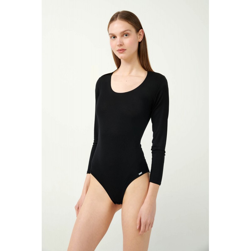 Μονόχρωμο Micromodal Κορμάκι BLACK (23819-BLACK)