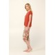 Γυναικεία Πυτζάμα Micromodal με Κάπρι Παντελόνι RED CINNABAR (22020-RED CINNABAR)