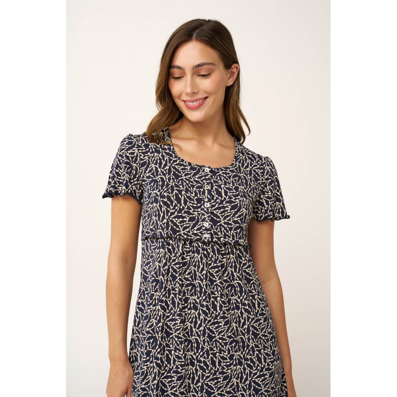 Micromodal Νυχτικό Εκγυμοσύνης και Θηλασμού BLUE BLAZER (24114-BLUE BLAZER)