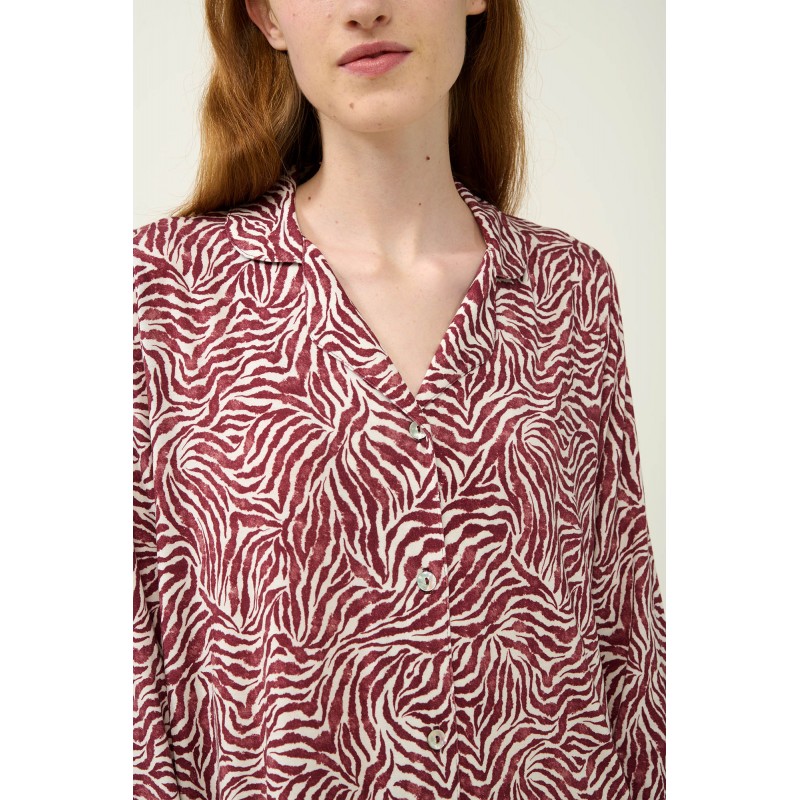 Κουμπωτό Νυχτικό Micromodal με Μοτίβο Ζέβρας RED WINDSOR (23044-RED WINDSOR)