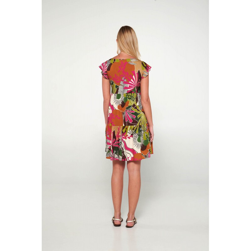 Φόρεμα με Κοντό Μανίκι GREEN OASIS (20430-GREEN OASIS)