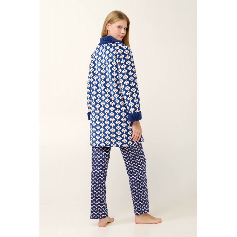 Γυναικεία Ρόμπα Fleece με Κουμπιά BLUE PRINT (21415-BLUE PRINT)
