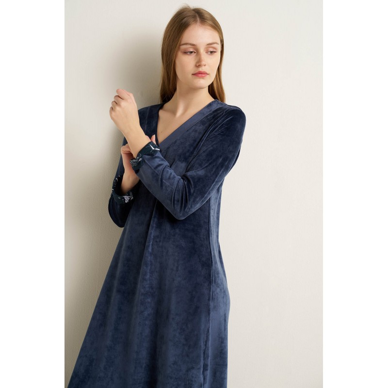 Lounge Velvet Μακρύ Φόρεμα BLUE INDIGO (25116-BLUE INDIGO) Lounge Velvet Μακρύ Φόρεμα BLUE INDIGO (25116-BLUE INDIGO)