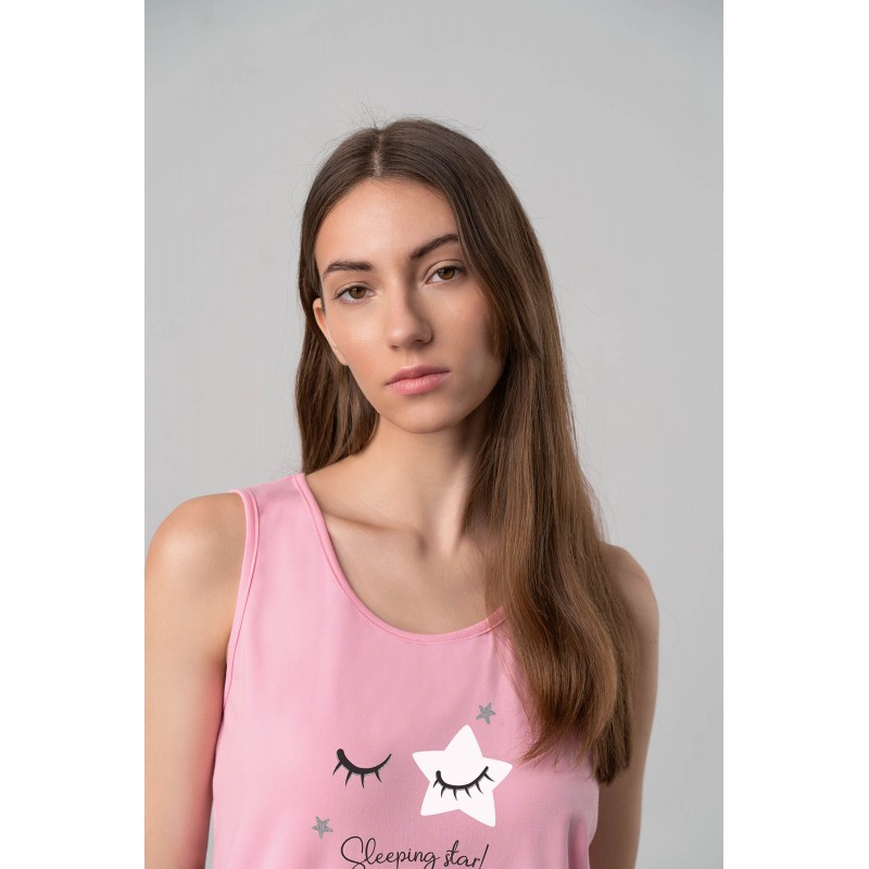 Αμάνικη Πυτζάμα με Λαιμόκοψη DARK PINK (70014-DARK PINK) Αμάνικη Πυτζάμα με Λαιμόκοψη DARK PINK (70014-DARK PINK)