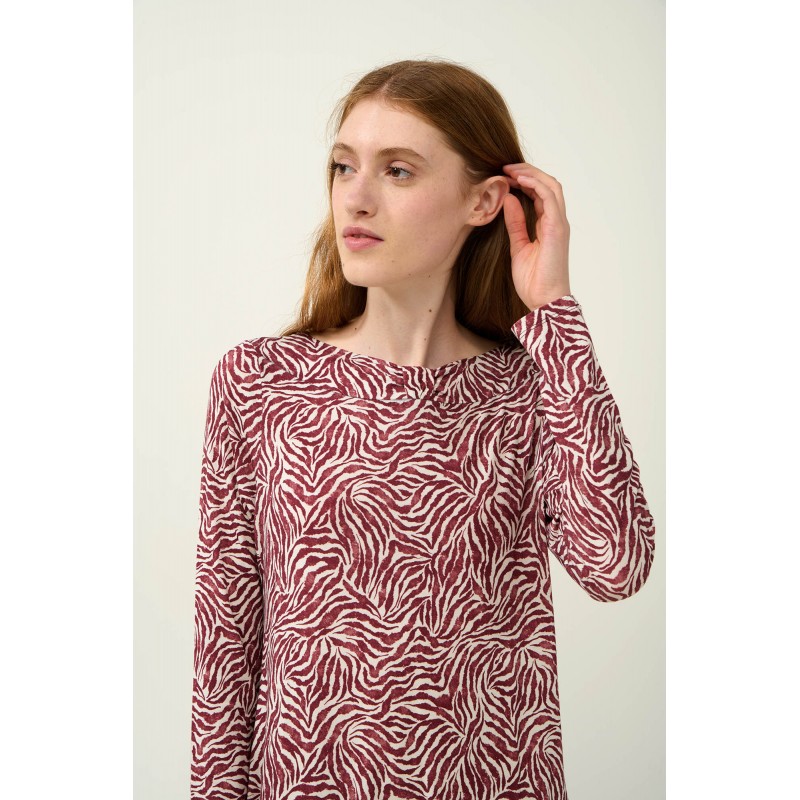 Χειμερινό Micromodal Νυχτικό με Μοτίβο Ζέβρα RED WINDSOR (23045-RED WINDSOR)