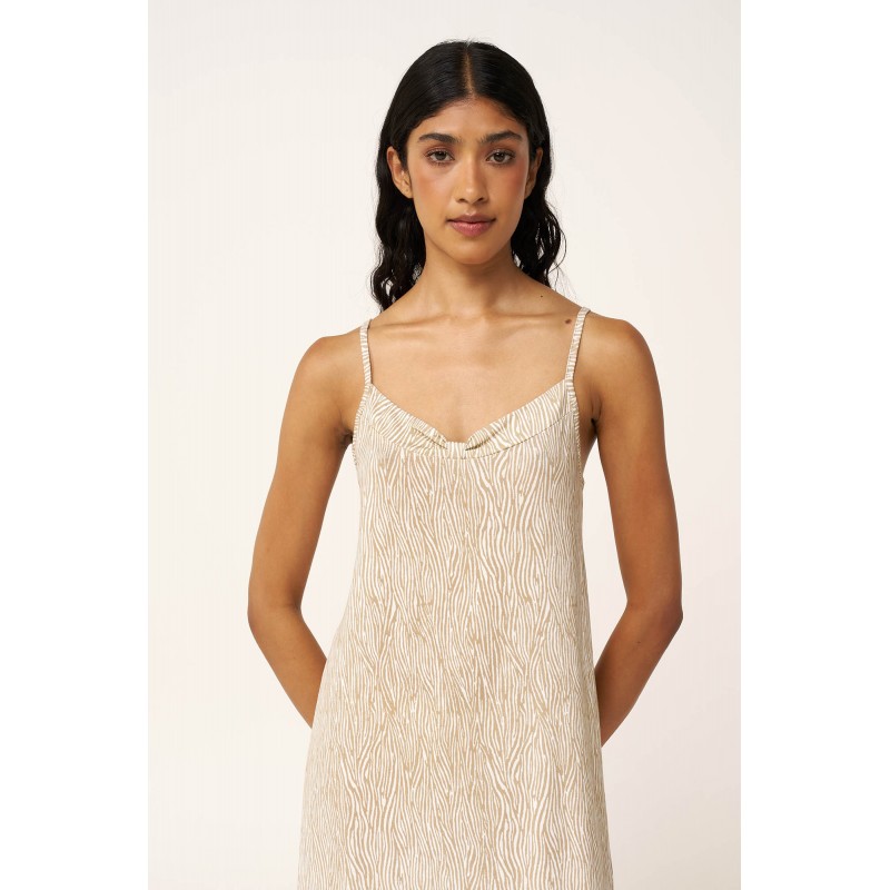 Micromodal Νυχτικό με Τιράντες BEIGE TAUPE (24019-BEIGE TAUPE)