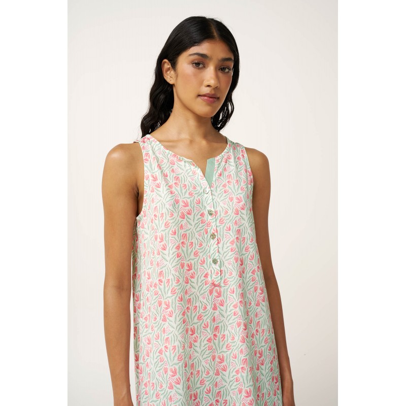 Φλοράλ Νυχτικό Cotton-Modal με Πατιλέτα MINT GRAY (24075-MINT GRAY) Φλοράλ Νυχτικό Cotton-Modal με Πατιλέτα MINT GRAY (24075-MINT GRAY)