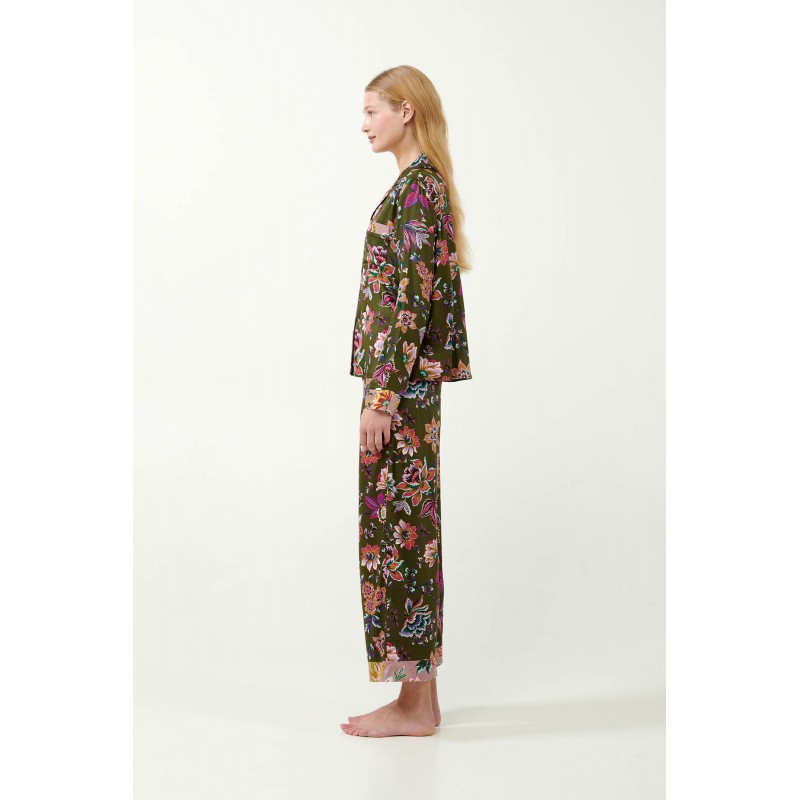 Viscose Satin Κουμπωτή Φλοράλ Πυτζάμα GREEN MOSS (21120-GREEN MOSS) Viscose Satin Κουμπωτή Φλοράλ Πυτζάμα GREEN MOSS (21120-GREEN MOSS)