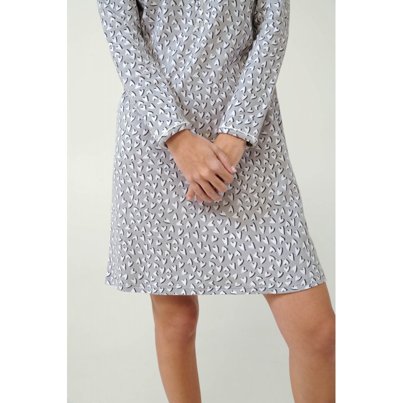 Interlock Νυχτικό με Πατιλέτα LIGHT GRAY (21451-LIGHT GRAY)