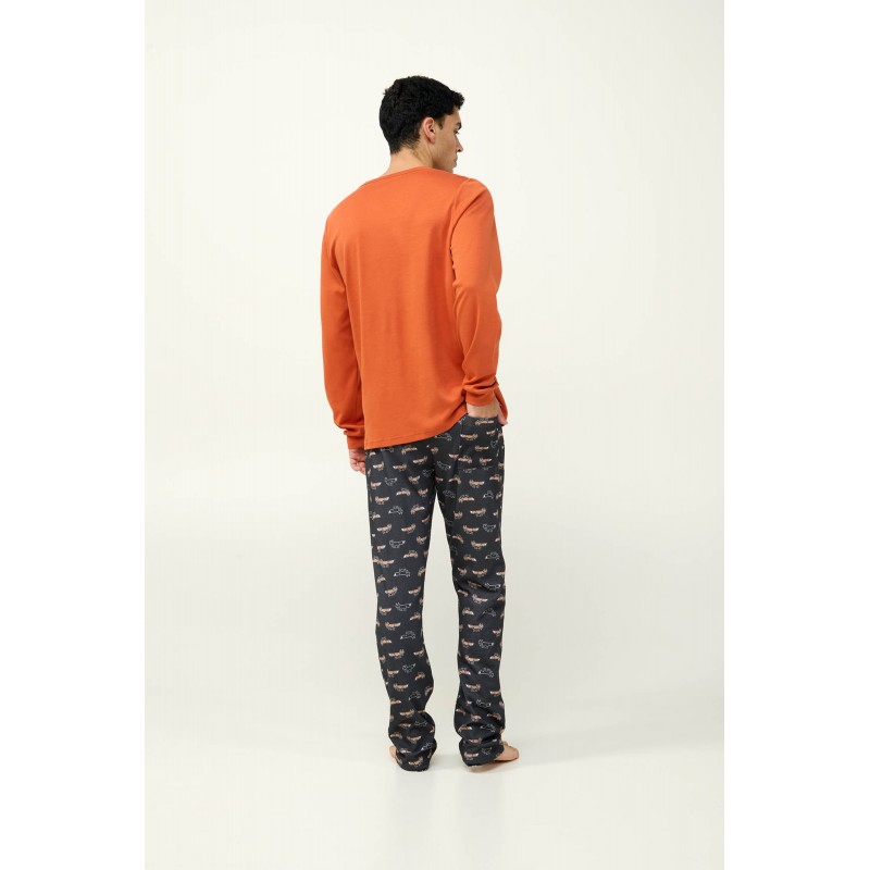 Ανδρική Βαμβακερή Πυτζάμα με Μανσέτες ORANGE RUST (23621-ORANGE RUST) Ανδρική Βαμβακερή Πυτζάμα με Μανσέτες ORANGE RUST (23621-ORANGE RUST)