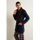 Ανδρική Σταυρωτή Fleece Ρόμπα BLUE (25618-BLUE) Ανδρική Σταυρωτή Fleece Ρόμπα BLUE (25618-BLUE)