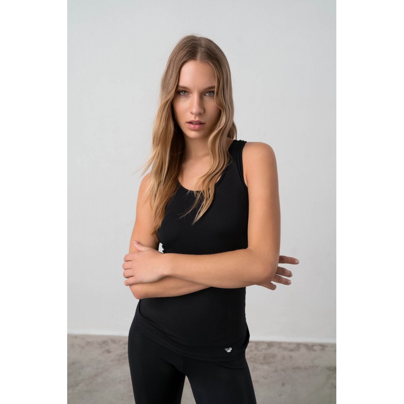 Μονόχρωμη Αμάνικη Μπλούζα BLACK (17180-BLACK)