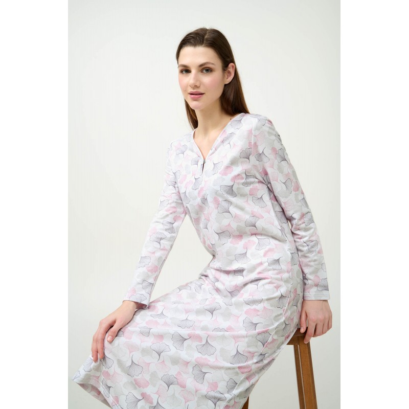 Χειμερινό Βαμβακερό Φούτερ Νυχτικό GRAY SILVER (23294-GRAY SILVER)