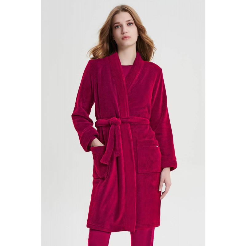 Μονόχρωμη Σταυρωτή Ρόμπα FUCHSIA BERRY (19217-FUCHSIA BERRY)