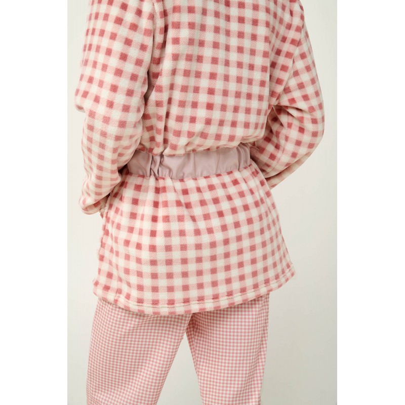 Γυναικεία Σταυρωτή Καρό Ρόμπα PINK TAN (23324-PINK TAN)