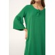 Καλοκαιρινό Κρεπ Φόρεμα με Μανίκι GREEN VERDANT (24459-GREEN VERDANT)