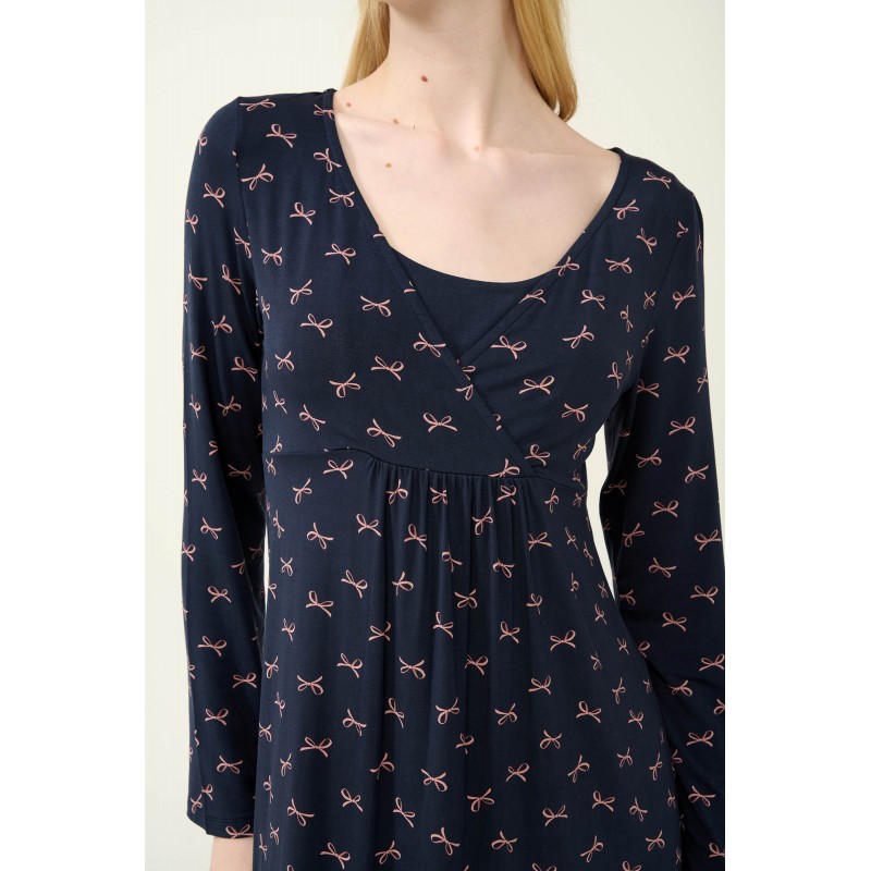 Micromodal Νυχτικό Εγκυμοσύνης και Θηλασμού BLUE BLAZER (23056-BLUE BLAZER)