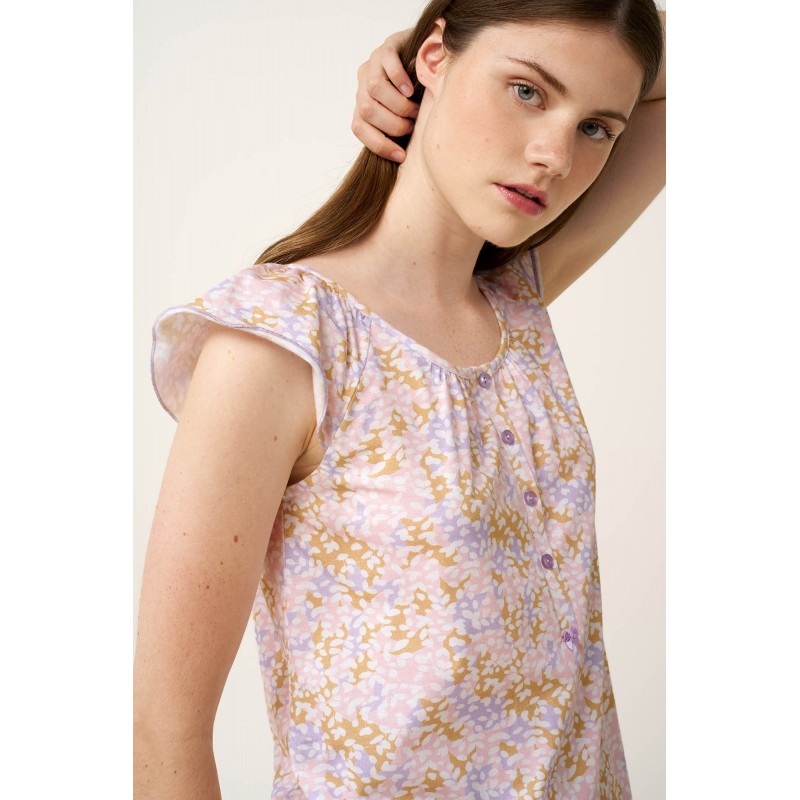 Γυναικεία Βαμβακερή Πυτζάμα με Πατιλέτα LILLA PASTEL (24298-LILLA PASTEL)