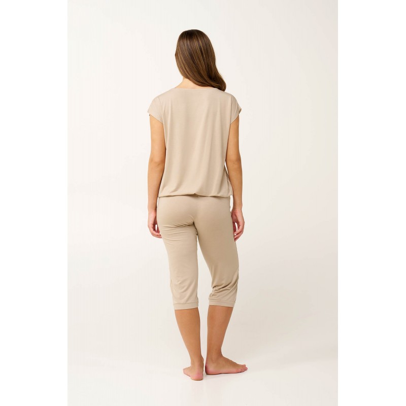 Γυναικεία Micromodal Πυτζάμα με Κάπρι Παντελόνι BEIGE TAUPE (24013-BEIGE TAUPE) Γυναικεία Micromodal Πυτζάμα με Κάπρι Παντελόνι BEIGE TAUPE (24013-BEIGE TAUPE)