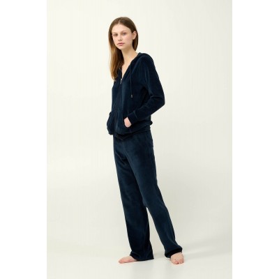 Γυναικεία Velvet Φόρμα με Κουκούλα BLUE BLAZER (23163-BLUE BLAZER)
