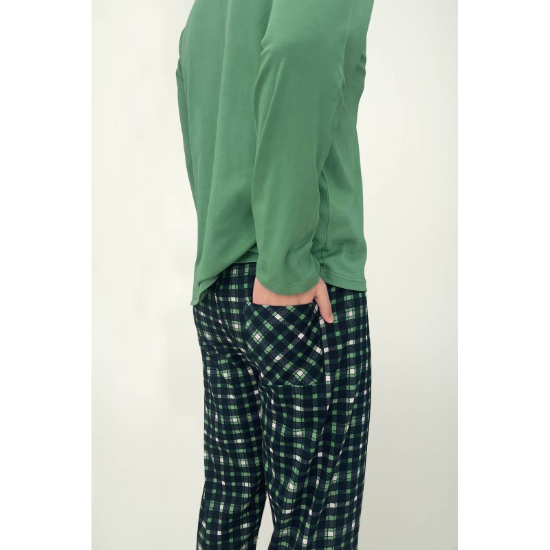 Ανδρική Βαμβακερή Πυτζάμα με Πατιλέτα GREEN BARLEY (23928-GREEN BARLEY)