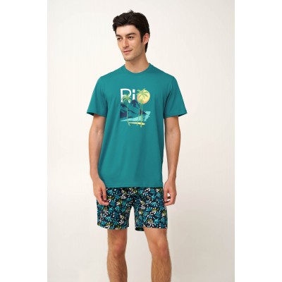 Ανδρική Βαμβακερή Tropical Πυτζάμα AQUA BAY (24630-AQUA BAY)