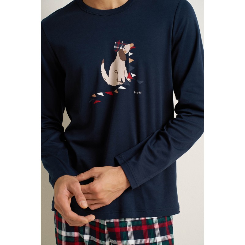 Ανδρική Matching Βαμβακερή Πυτζάμα BLUE (25611-BLUE) Ανδρική Matching Βαμβακερή Πυτζάμα BLUE (25611-BLUE)
