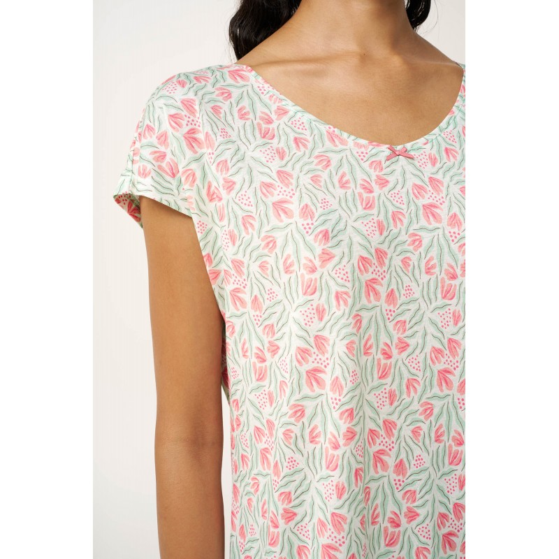 Γυναικείο Φλοράλ Νυχτικό Cotton-Modal MINT GRAY (24073-MINT GRAY) Γυναικείο Φλοράλ Νυχτικό Cotton-Modal MINT GRAY (24073-MINT GRAY)