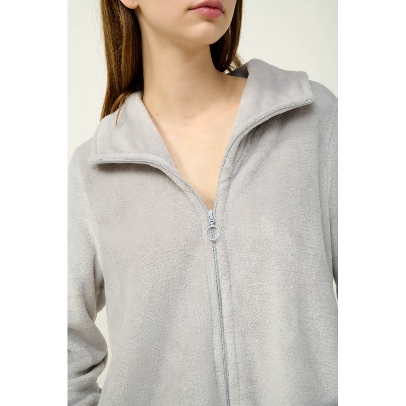 Γυναικεία Fleece Ρόμπα με Φερμουάρ GRAY SILVER (23282-GRAY SILVER) Γυναικεία Fleece Ρόμπα με Φερμουάρ GRAY SILVER (23282-GRAY SILVER)