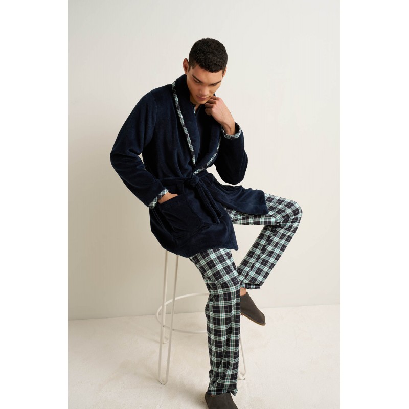 Ανδρική Fleece Σταυρωτή Ρόμπα BLUE (25665-BLUE) Ανδρική Fleece Σταυρωτή Ρόμπα BLUE (25665-BLUE)