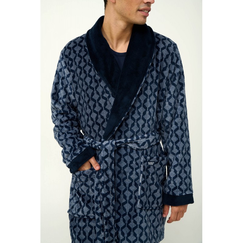 Ανδρική Σταυρωτή Fleece Ρόμπα BLUE (23780-BLUE) Ανδρική Σταυρωτή Fleece Ρόμπα BLUE (23780-BLUE)