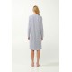Εμπριμέ Interlock Νυχτικό με Πιέτα LIGHT GRAY (21456-LIGHT GRAY)
