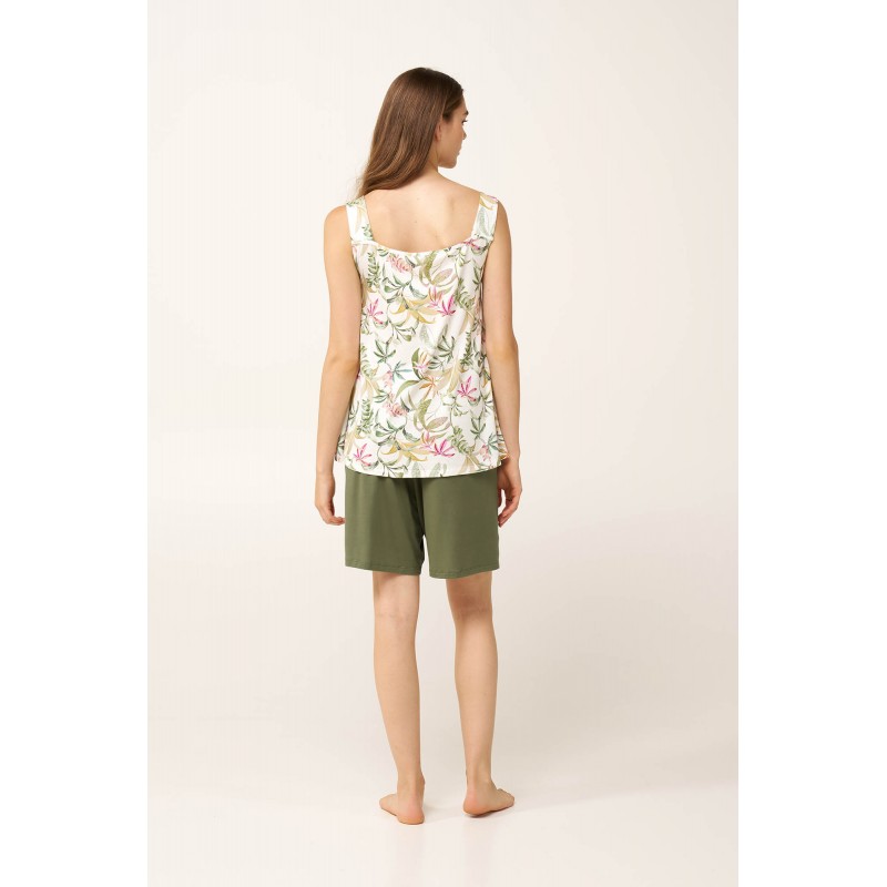 Γυναικεία Πυτζάμα Micromodal με Πατιλέτα GREEN LODEN (24153-GREEN LODEN)