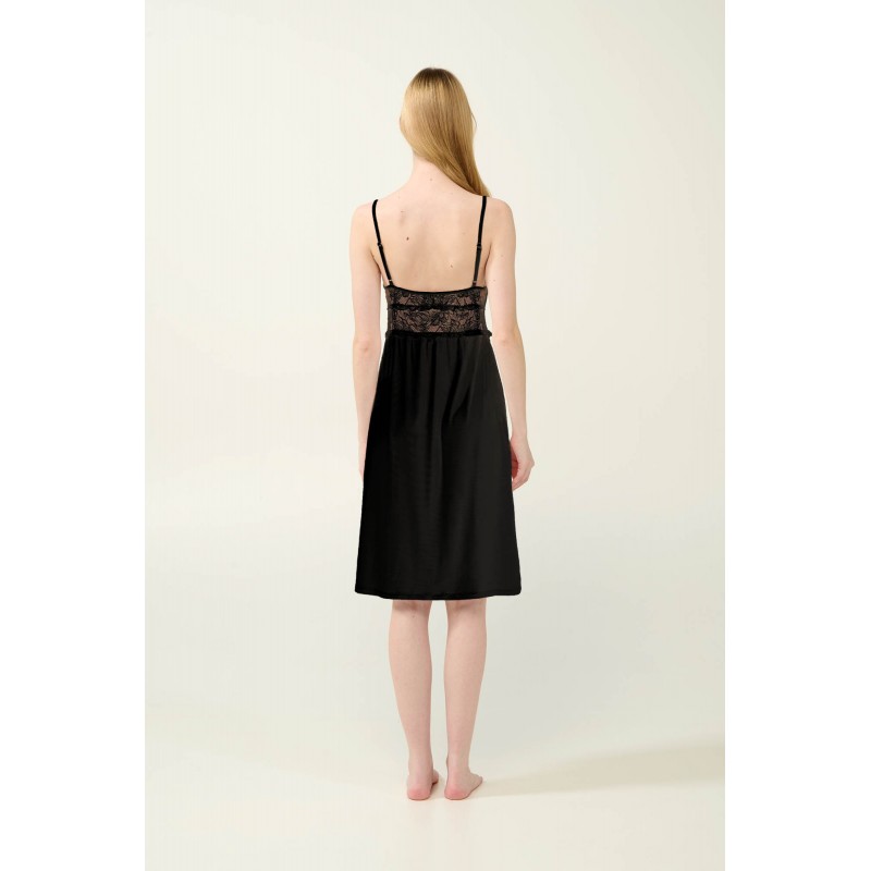 Νυχτικό Micromodal με Δαντέλα BLACK (23126-BLACK) Νυχτικό Micromodal με Δαντέλα BLACK (23126-BLACK)