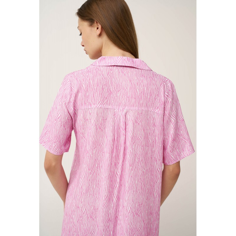 Κουμπωτό Νυχτικό από Ποπλίνα PINK FLIRT (24143-PINK FLIRT)