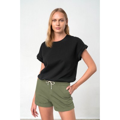 Μονόχρωμο Κοντό Παντελόνι KHAKI (18347-KHAKI)