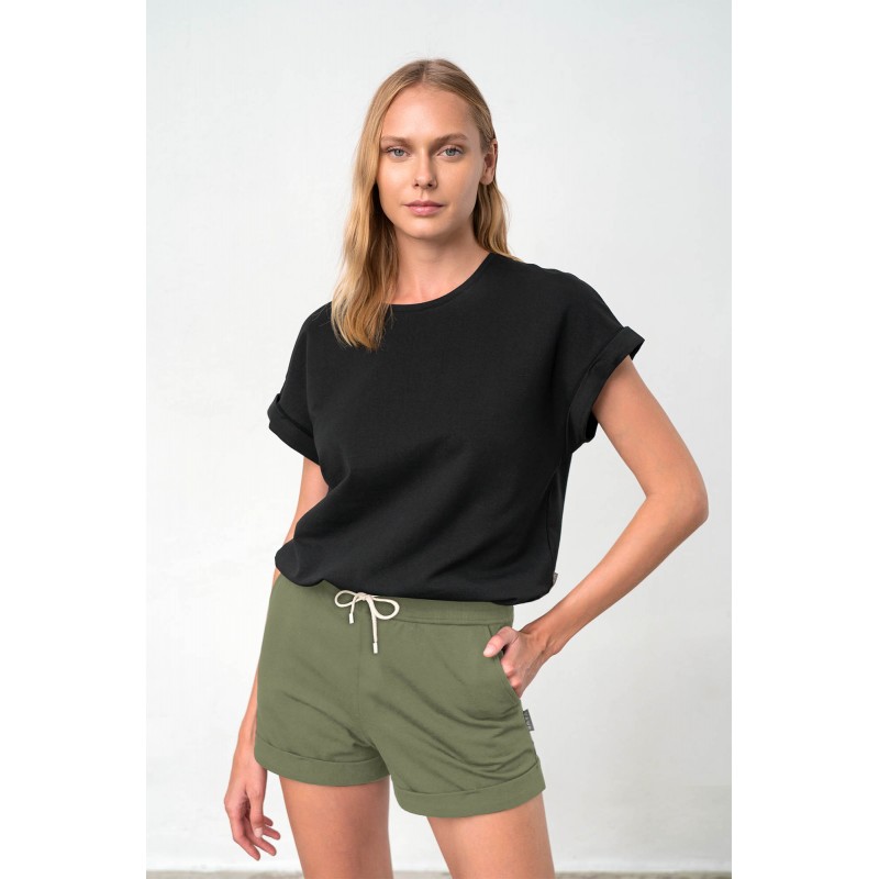 Μονόχρωμο Κοντό Παντελόνι KHAKI (18347-KHAKI)