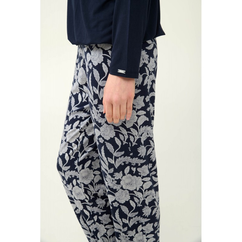 Γυναικεία Πυτζάμα Micromodal με Μανσέτες BLUE BLAZER (23062-BLUE BLAZER)