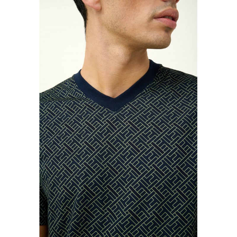 Ανδρική Βαμβακερή Πυτζάμα με Κοντό Μανίκι BLUE (23653-BLUE)