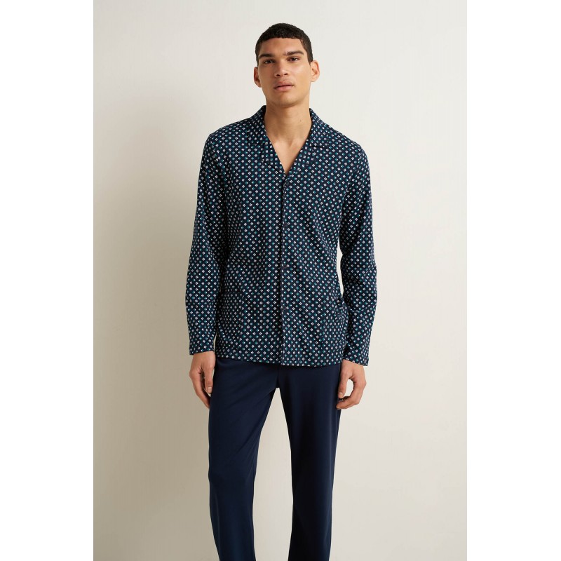 Ανδρική Βαμβακερή Κουμπωτή Πυτζάμα BLUE (25653-BLUE) Ανδρική Βαμβακερή Κουμπωτή Πυτζάμα BLUE (25653-BLUE)