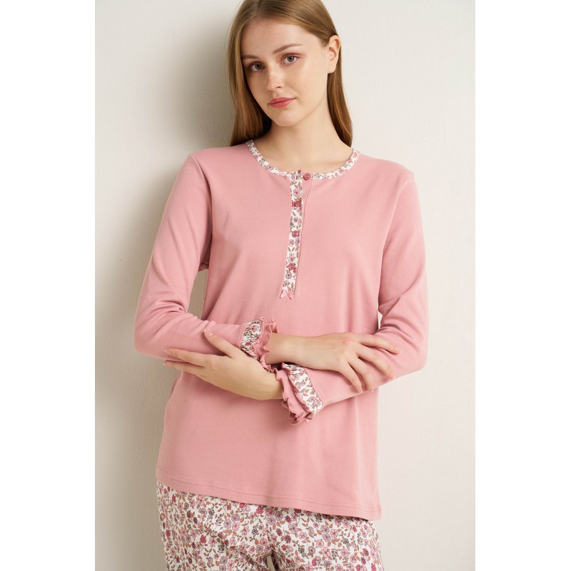 Γυναικεία Βαμβακερή Πυτζάμα με Πατιλέτα PINK CAMEO (25230-PINK CAMEO) Γυναικεία Βαμβακερή Πυτζάμα με Πατιλέτα PINK CAMEO (25230-PINK CAMEO)