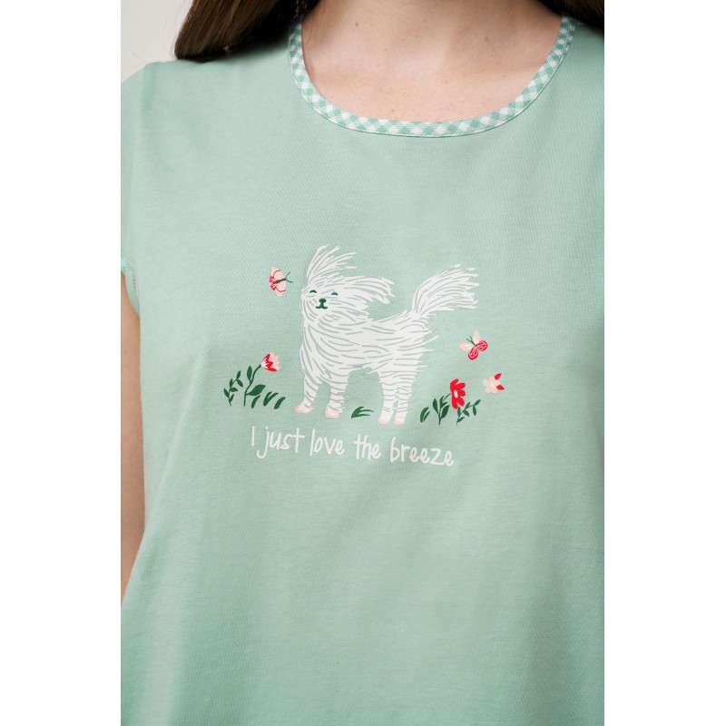 Γυναικεία Βαμβακερή Κάπρι Πυτζάμα GREEN HARBOR (24356-GREEN HARBOR)