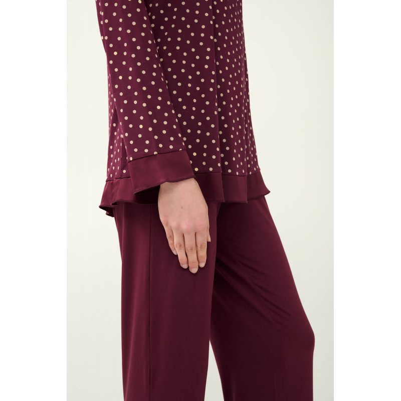 Γυναικεία Πουά Πυτζάμα Micromodal RED WINDSOR (23033-RED WINDSOR)
