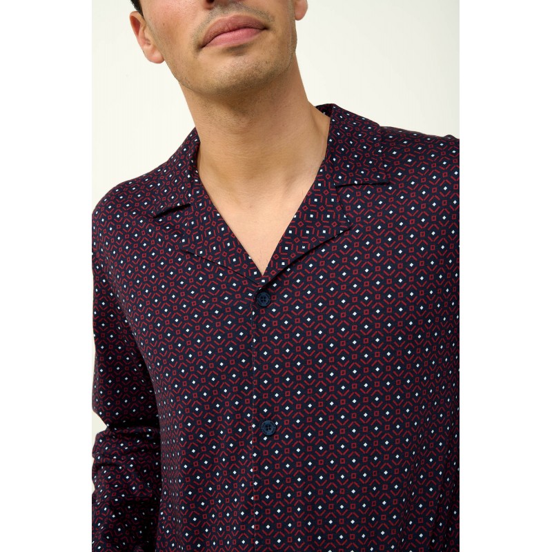Ανδρική Βαμβακερή Κουμπωτή Πυτζάμα BLUE (23613-BLUE) Ανδρική Βαμβακερή Κουμπωτή Πυτζάμα BLUE (23613-BLUE)